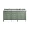 James Martin Vanities Brittany 72in Double Vanity, Smokey Celadon w/ 3 CM Carrara Marble Top 650-V72-SC-3CAR - alternate 1